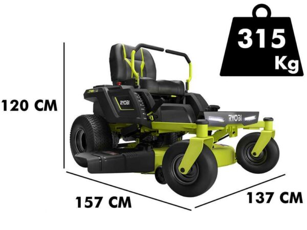Akku-Nullwendekreismäher Ryobi ZTR480ex - Elektromotor mit Akku 48V/100Ah - Schnittbreite 107cm - 2in1
