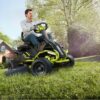 Akku-Rasentraktor Ryobi RM480E - Mulchfunktion- Seitenauswurf - 4x12V Bleiakku