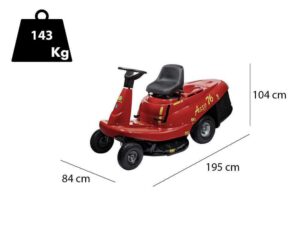 Rider Aufsitzrasenmäher Eurosystems ASSO 76 Mini rider - mechanisches Getriebe mit Gängen - 76 cm Schnittbreite