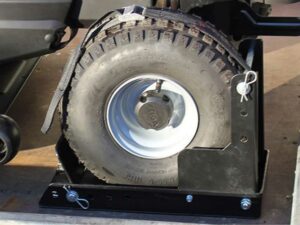 Verstellbarer Bremskeil für Räder - Raddurchmesser bis zu 460 mm - für alle Rasentraktoren